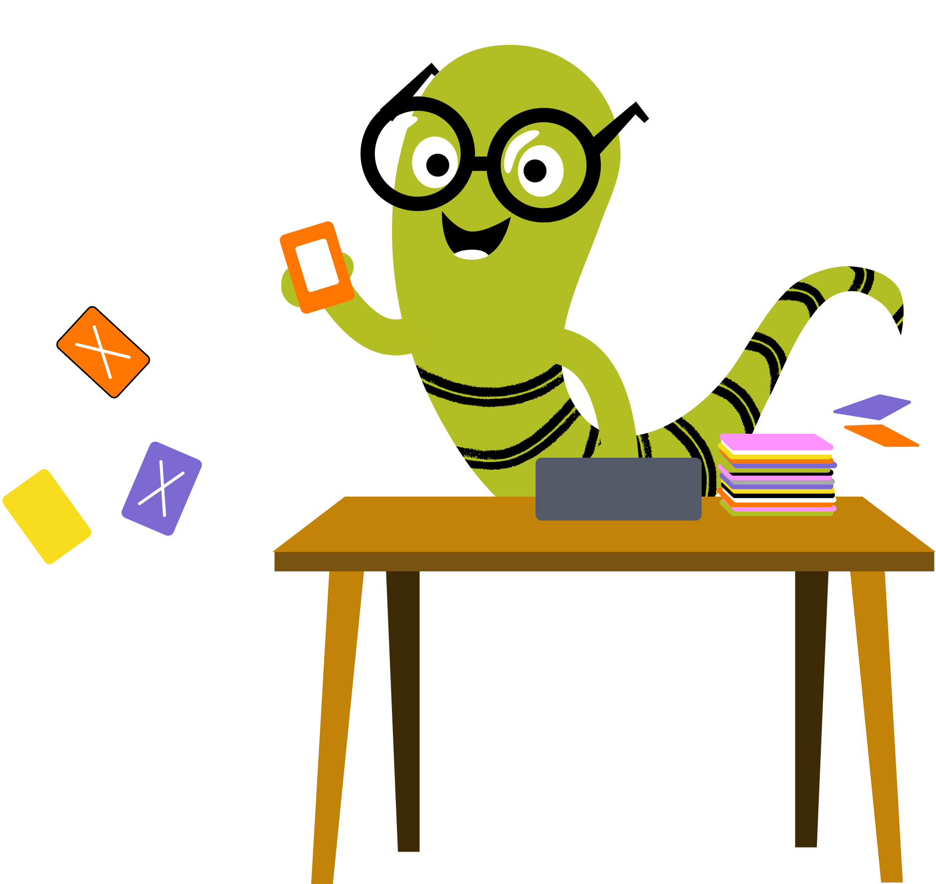 Ole with flashcards